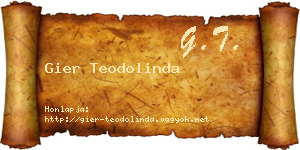 Gier Teodolinda névjegykártya